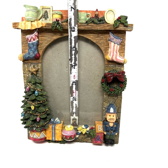 Primitive Christmas Picture Frame Style Vertical  Fireplace Country Family Frame - Picture 6 of 9